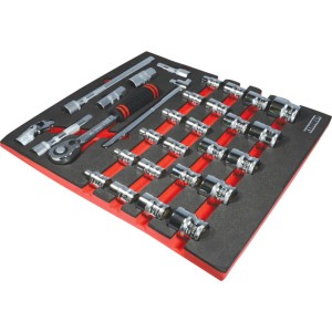 30PCS METRIC KEN-GRIP SOCKET SET1/2" SQ DR WITH FOAM T0691 Kennedy KEN5950205K KEN-595-0205K