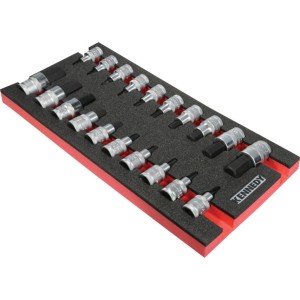 20PCS ENG HEX & S/DRIVERBITSET1/2" SQ DR WITH FOAM T0691 Kennedy KEN5950215K KEN-595-0215K