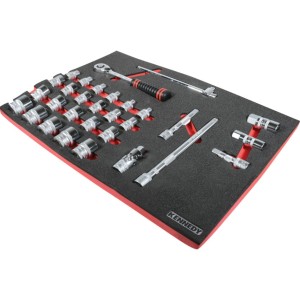 30PC METRIC SOCKET SET 1/2" SQDR WITH FOAM T0691 Kennedy KEN5950225K KEN-595-0225K