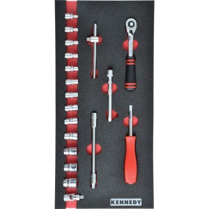 19PC METRIC KEN-GRIP SOCKET SET1/4" SQ DR WITH FOAM M1832 Kennedy KEN5950230K KEN-595-0230K