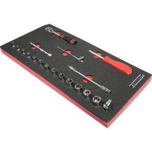 19PC METRIC KEN-GRIP SOCKET SET1/4" SQ DR WITH FOAM T0691 Kennedy KEN5950235K KEN-595-0235K