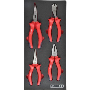 4PCS VDE PLIER SET WITH FOAM M1832 Kennedy KEN5950280K KEN-595-0280K
