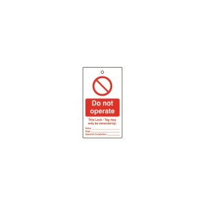 LOCKOUT TAGS - DO NOT OPERATE -SINGLE SIDED PK10 Matlock MTL9508938K MTL-950-8938K