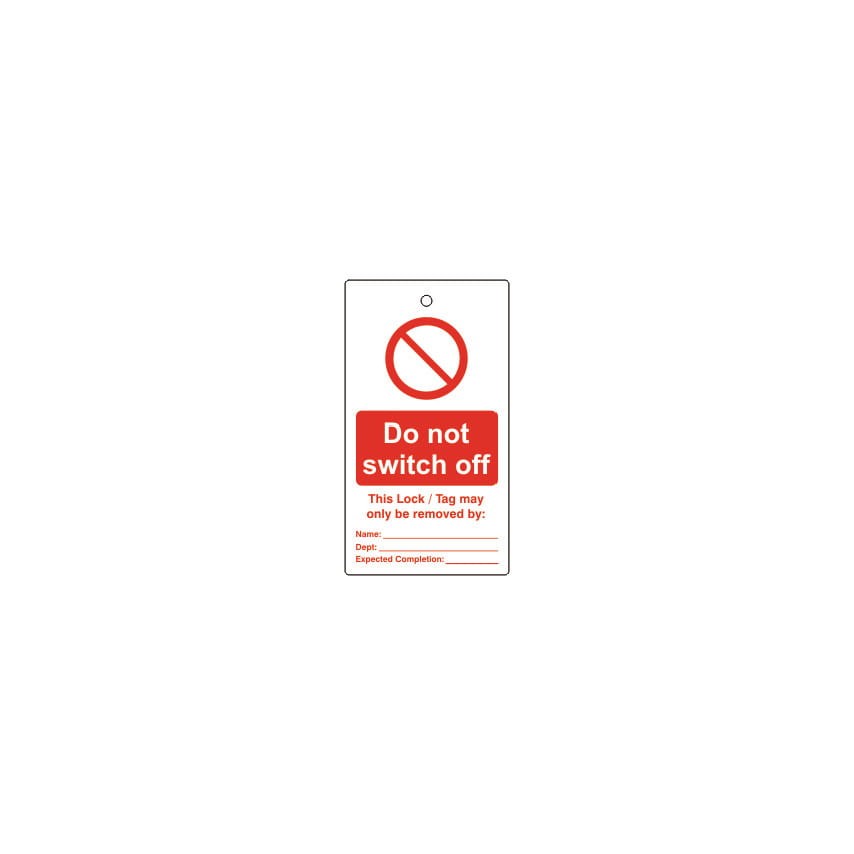 LOCKOUT TAGS- DO NOT SWITCH OFF- S/SIDED PK10 Matlock MTL9508941K MTL-950-8941K