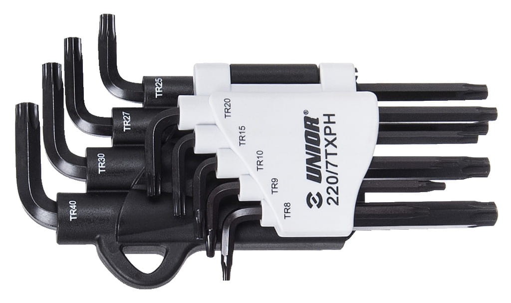 Zestaw narzędzi Torx o profilu TX na plastikowym wieszaku TX9-40 Unior (613089) 220/7TXPH