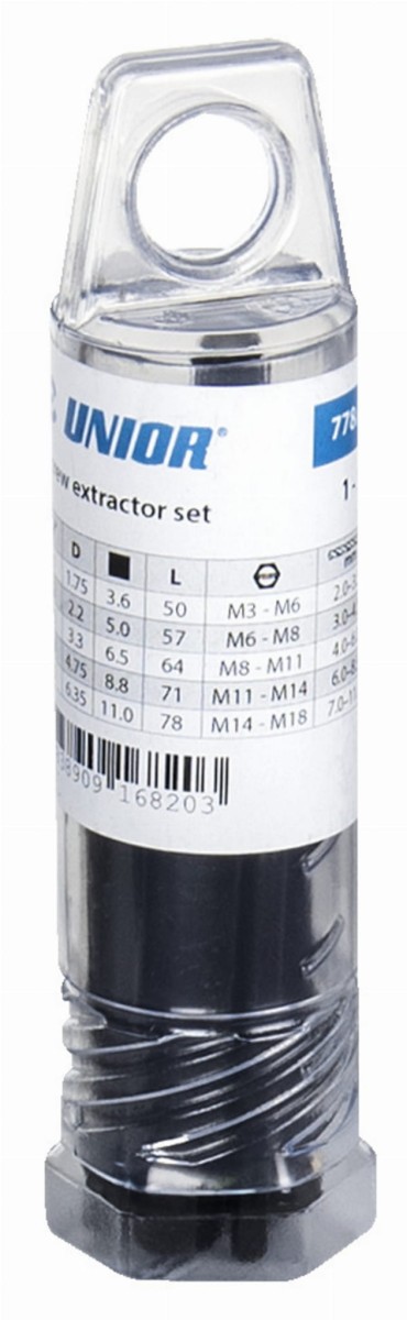 Zestaw wykrętaków do śrub M3-M18 1-5 Unior (616820) 778/4PB
