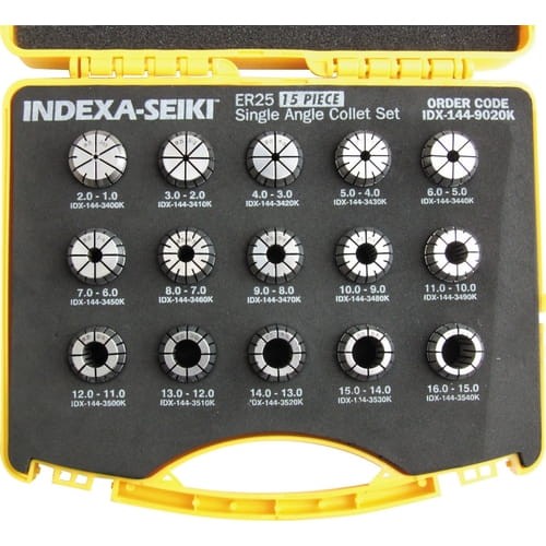 Zestaw tulejek zaciskowych ER25 1-16mm 15szt. Indexa IDX1449020K IDX-144-9020K
