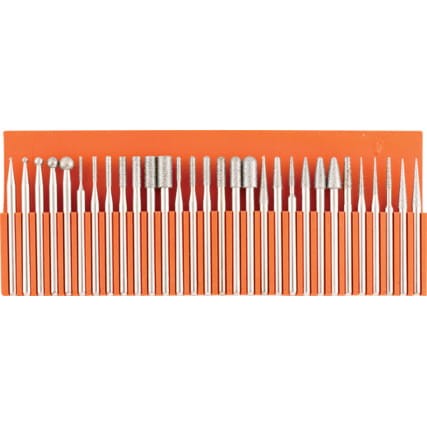 Pilniki obrotowe 3mm diamentowe 30szt. komplet York Abrasives YRK2109900K