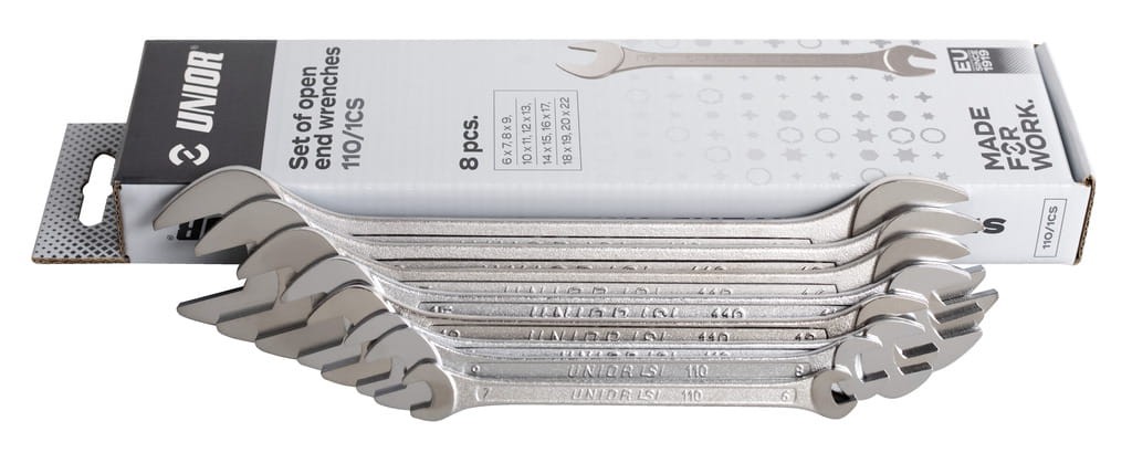 Zestaw kluczy płaskich dwustronnych w kartonowym pudełku 6-22/8 Unior (602844)