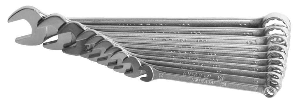 Zestaw kluczy płasko-oczkowych 8-22mm 10szt. długi w kartonie Unior (611019)