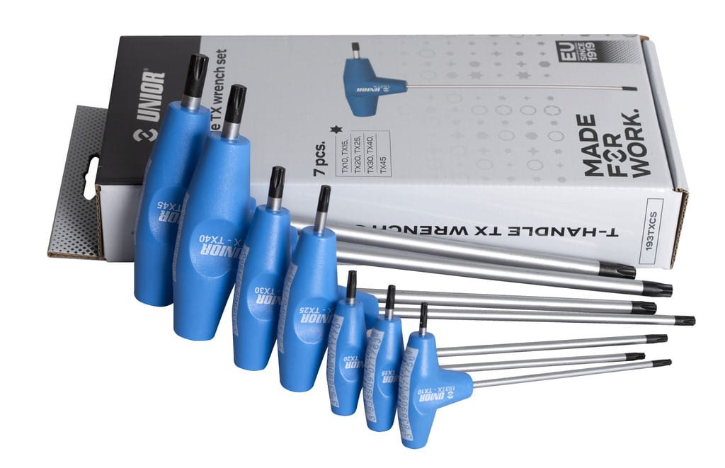 Zestaw wkrętaków Torx TX10-TX45 7szt. o profilu TX z uchwytem T w kartonie Unior (607888) 193TXCS