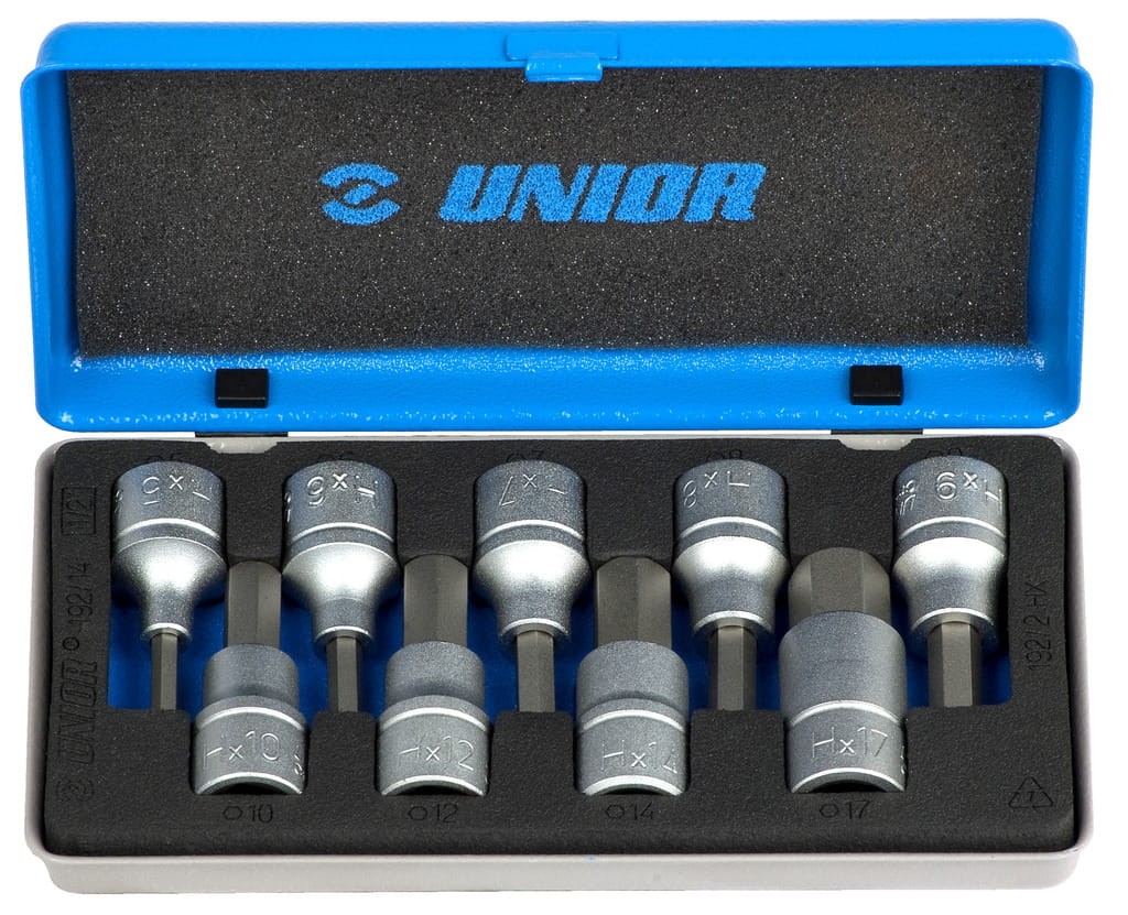 Zestaw nasadek imbusowych 5-17mm 9szt. trzpieniowych 1/2" w metalowej kasecie Unior Tools 607064 192/14
