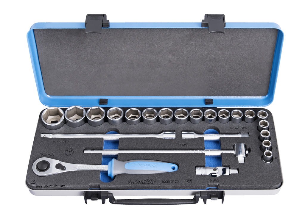 Zestaw kluczy nasadowych 1/2" w metalowej kasecie 10-32/23 Unior (612779) 190BI6P23