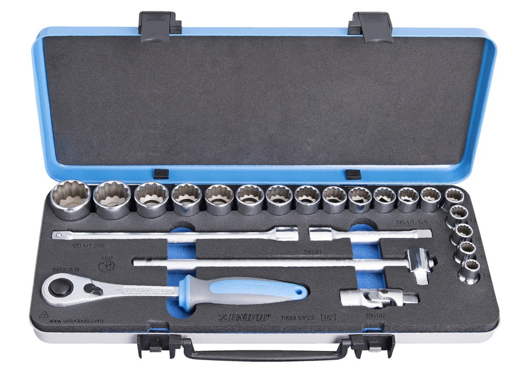 Zestaw kluczy nasadowych 1/2" w metalowej kasecie 10-32/23 Unior (615327) 190BI12P23