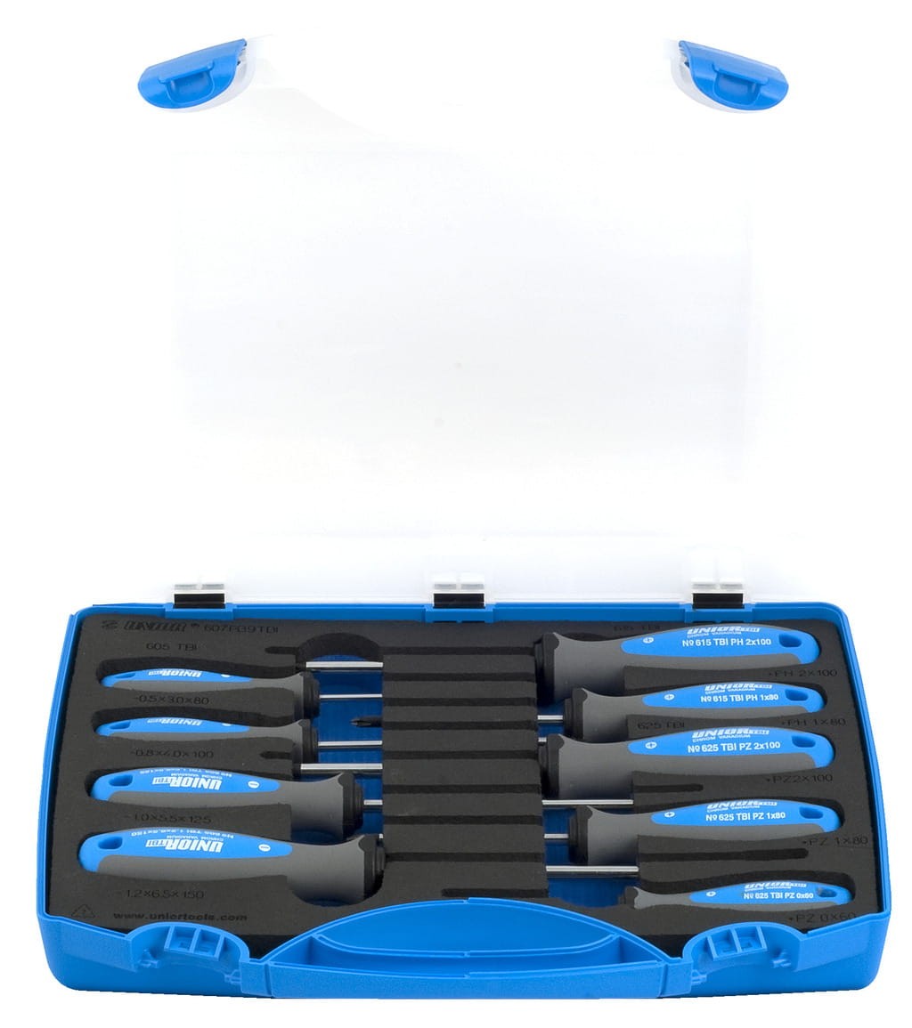 Zestaw wkrętaków TBI w plastikowym pudełku /9 Unior (621419) 607PB9TBI