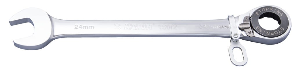 Klucz płasko-oczkowy z grzechotką 8mm Unior (626389) 160/2-H