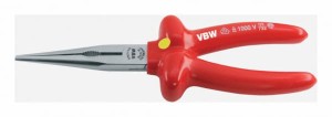 Szczypce półokrągłe VDE 1000V z ostrzem tnącym 200mm izolowane szczęki wzmocnione 592-1 87592110 VBW