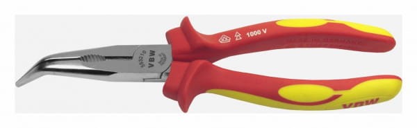 Szczypce półokrągłe odgięte 45 stopni VDE 1000V 160mm z ostrzem tnącym szczęki wzmocnione 593 87593205 VBW