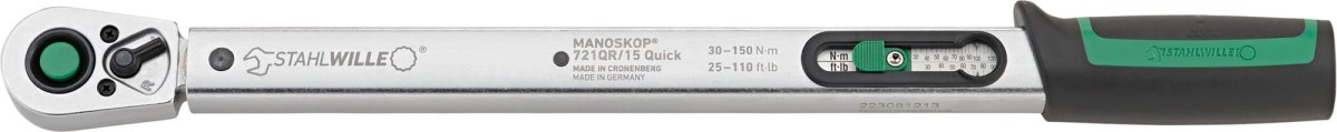 Klucz dynamometryczny 40-200Nm (30-150 ft.lb) z grzechotką 1/2" QR Stahlwille 50204120