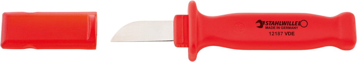 Nóż do kabli klinga prosta L-50mm izolowany 1000V VDE Stahlwille 77020700