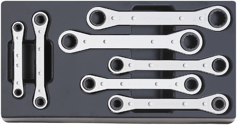 Zestaw ABS 1/3 kluczy oczk.grzechotk.7-19mm 7-Częściowy Stahlwille 96838108