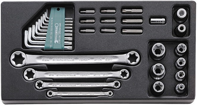 Zestaw ABS 1/3 narzędzi 1/4" 3/8" typu Torx 32-Częściowy Stahlwille 96838166