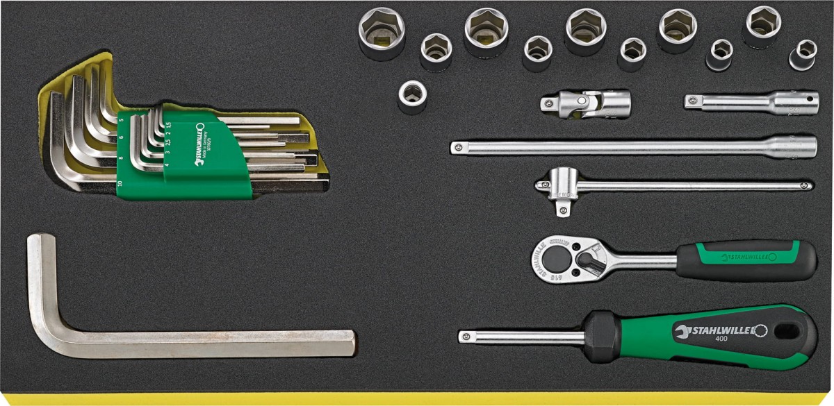 Zestaw TCS 1/3 grzechotka 1/4" z akcesor.+ klucze trzpieniowy 27-Częściowy Stahlwille 96838176