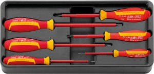 Zestaw ABS 1/3 wkrętaków płaskich i krzyżowych izolowanych do 1000V VDE 6-Częściowy Stahlwille 96838235
