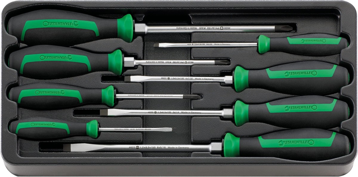Zestaw ABS 1/3 wkrętaków płaskich i krzyżowych 8-Częściowy Stahlwille 96838238
