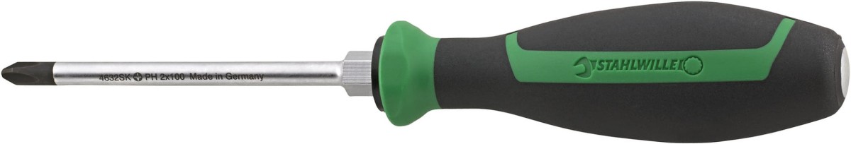 46320002 wkrętak krzyżowy PH2 DRALL+ do pobijania z uchwytem sześciokątnym pod klucz Stahlwille 46323102