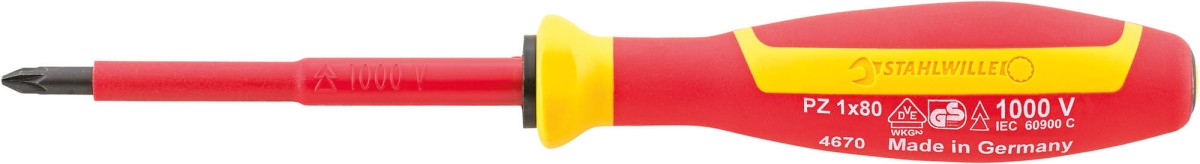 46701001 wkrętak krzyżowy PZ1 VDE/1000V DRALL+ Stahlwille 46703001