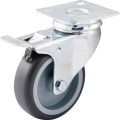 Kółko z hamulcem obrotowe z blaszką mocującą 75mm gumowe Atlas Workholders ATL9450242K