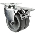 Kółko z hamulcem obrotowe z blaszką mocującą 75mm TWIN RUBBER Atlas Workholders ATL9450372K