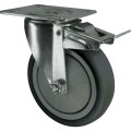Kółko z hamulcem obrotowe z blaszką mocującą 125mm gumowe Atlas Workholders ATL9450496K