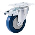Kółko z hamulcem obrotowe z blaszką mocującą 100mm BLUE gumowe Atlas Workholders ATL9450544K