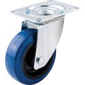 Kółko obrotowe z blaszką mocującą 100mm BLUE gumowe Atlas Workholders ATL9451608K