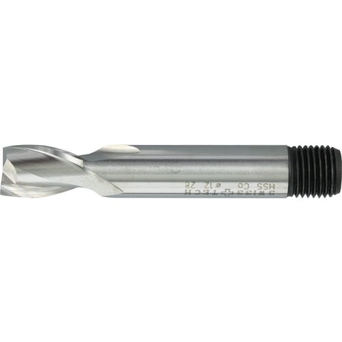 Frez czołowo-palcowy 22mm 2 ostrza z gwintowanym chwytem TiAlN HSS-Co SwissTech SWT1632882A