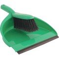 PLASTIC DUSTPAN &amp; STIFF BRUSH SET GREEN Cotswold COT9075870K