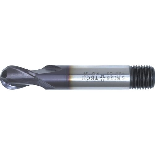 Frez trzpieniowy 10mm z kulistym czołem krótki TiAlN HSS-Co SwissTech SWT1633970A