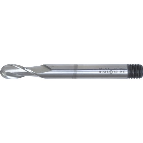 Frez trzpieniowy 10mm 2 ostrza kulisty chwyt gwintowany 8% HSS-Co SwissTech SWT1634010A