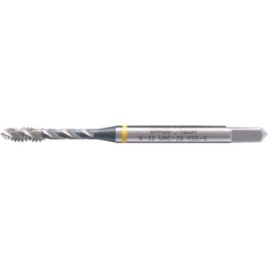 Gwintownik BSP 1/2"x14 HSS-EV do stali niskostopowej miękkiej nierdzewnej i mosiądzu spiralny nieprzelotowy 6H din371 din376 nakrój C pasywowany maszynowy calowy żółty pasek Swisstech SWT1850938Y