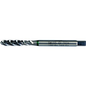 Gwintownik M3,5x0,6 HSS-EV do stopów aluminium azotowany nakrój C 6H din371 din376 spiralny przelotowy maszynowy zielony pasek Swisstech SWT1857012G PRO19