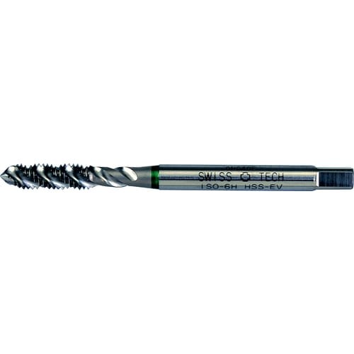 Gwintownik M12x1,75 HSS-EV do stopów aluminium azotowany nakrój C 6H din371 din376 spiralny przelotowy maszynowy zielony pasek Swisstech SWT1857033G
