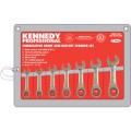 Klucze płasko-oczkowe krótkie 3/8"-3/4" AF 7szt. Kennedy KEN5822228K-1-2