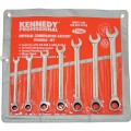 Zestaw kluczy płasko-oczkowych z zapadką 3/8"-3/4" AF 7szt. Kennedy KEN5822230K