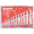 Zestaw kluczy 6-32mm płasko-oczkowych 14szt. satynowane polerowana główka Kennedy KEN5822900K
