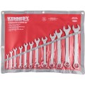 Zestaw kluczy calowych 1/4-1" płasko-oczkowych 12szt. w etui AF satynowane polerowana główka Kennedy KEN5822930K KEN-582-2930K