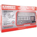 Zestaw nasadek metrycznych i calowych 3/8" 25szt. Kennedy KEN5826190K