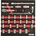 30PCS METRIC KEN-GRIP SOCKET SET1/2" SQ DR WITH FOAM M1832 Kennedy KEN5950200K KEN-595-0200K-1