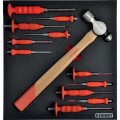 Zestaw młotek z wybijakami w piance 13szt. PUNCH &amp; HAMMER SET WITHFOAM M1832 Kennedy KEN5950290K KEN-595-0290K-1
